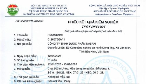 Phiếu kiểm nghiệm Huacomplex